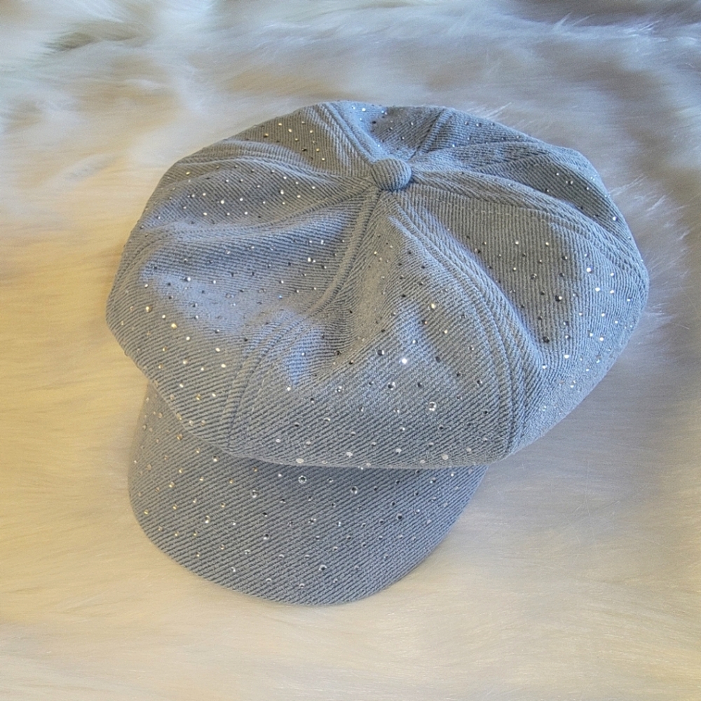 CoG New York Denim newsboy Hat with Rhinestones